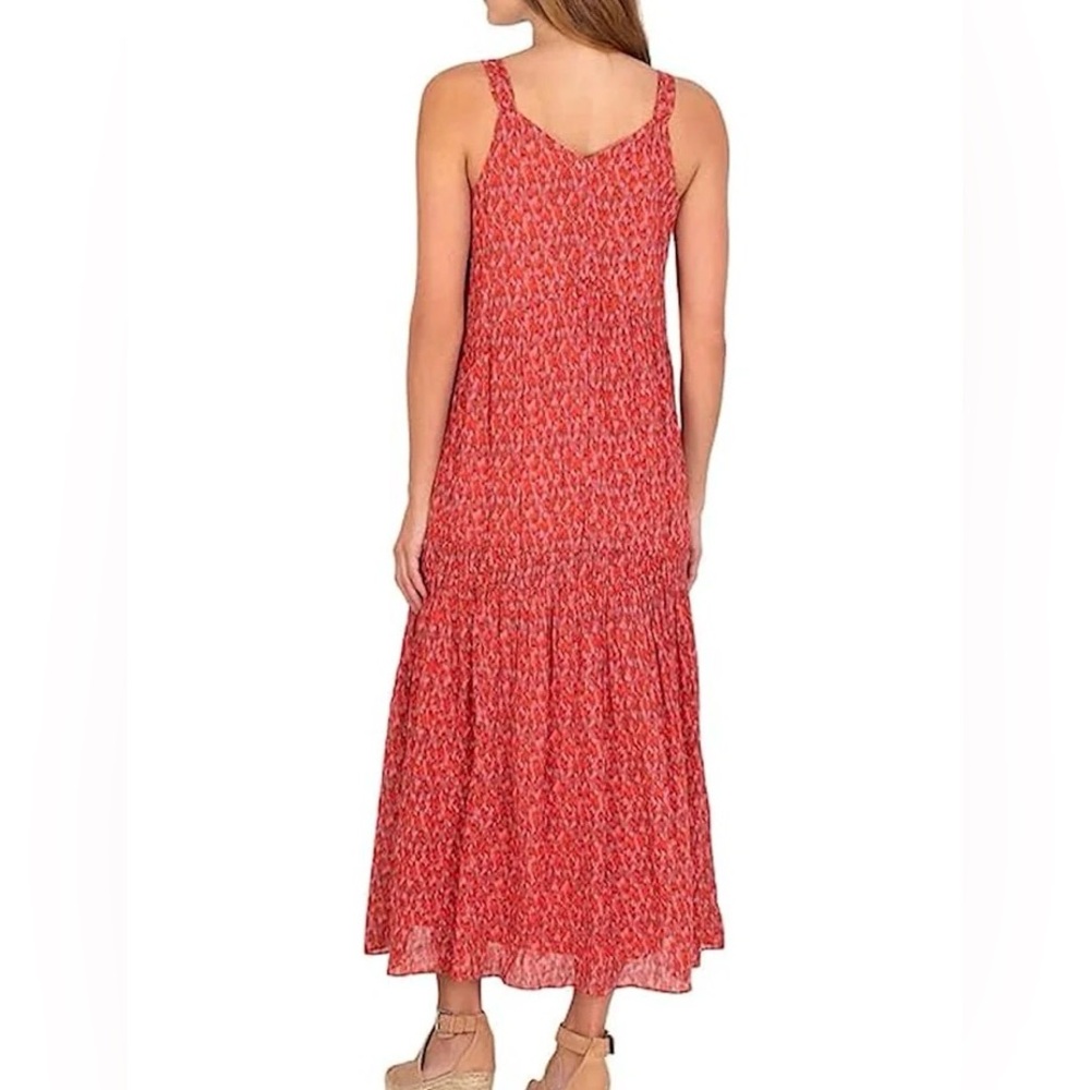 Joie Limited Edition V-Neck Ladies Maxi Tiered Skirt Red Dress - Picture 2 of 9
